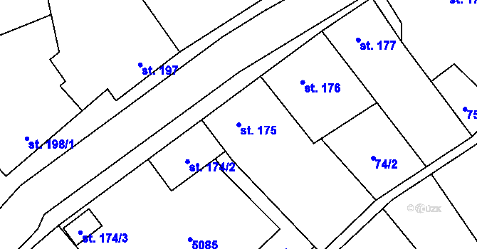 Parcela st. 175 v KÚ Kryry, Katastrální mapa