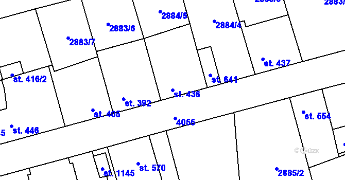 Parcela st. 436 v KÚ Kryry, Katastrální mapa