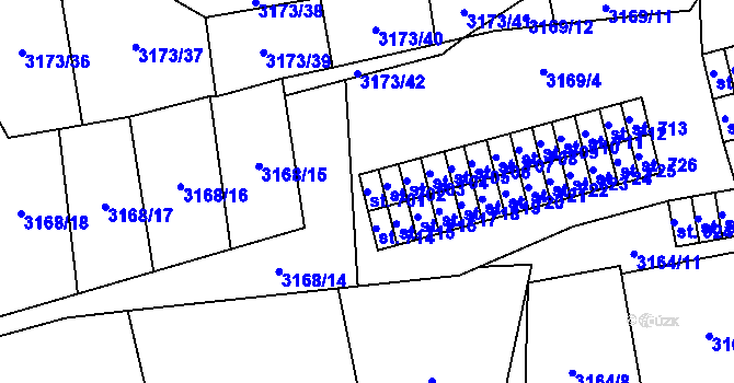 Parcela st. 701 v KÚ Kryry, Katastrální mapa