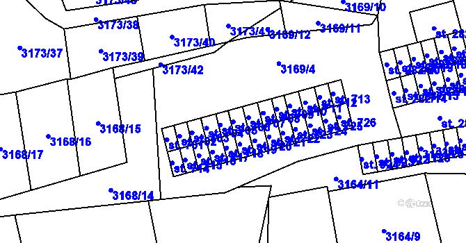 Parcela st. 706 v KÚ Kryry, Katastrální mapa