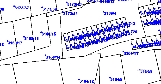 Parcela st. 717 v KÚ Kryry, Katastrální mapa