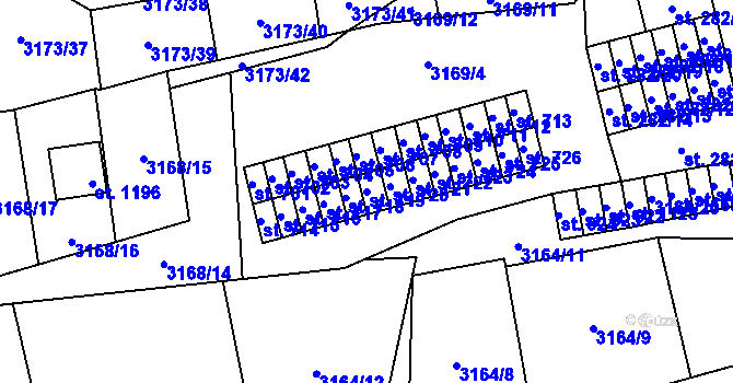 Parcela st. 719 v KÚ Kryry, Katastrální mapa