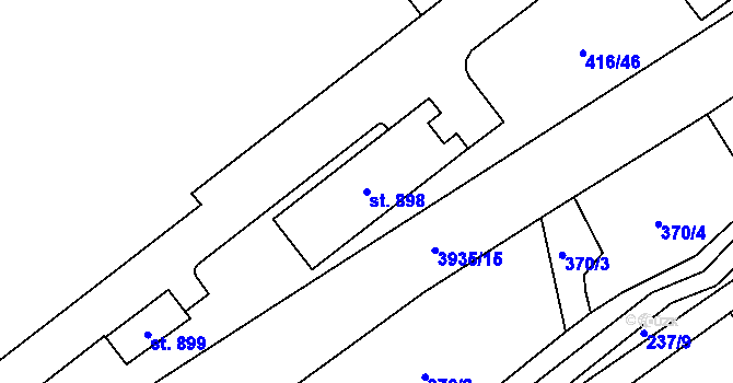 Parcela st. 898 v KÚ Kryry, Katastrální mapa