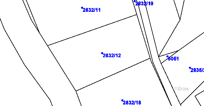 Parcela st. 2832/12 v KÚ Kryry, Katastrální mapa