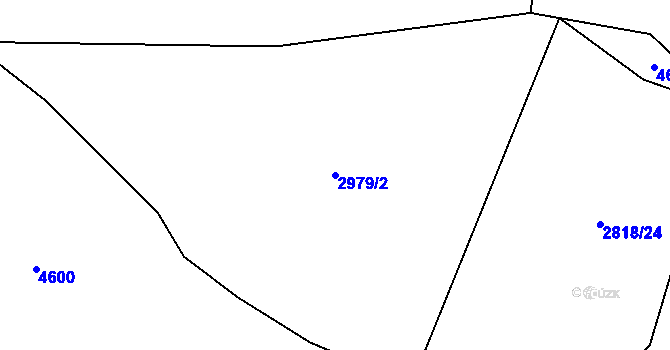 Parcela st. 2979/2 v KÚ Kryry, Katastrální mapa