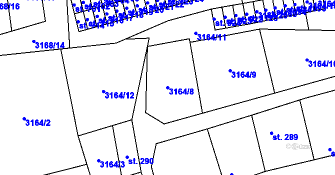 Parcela st. 3164/8 v KÚ Kryry, Katastrální mapa