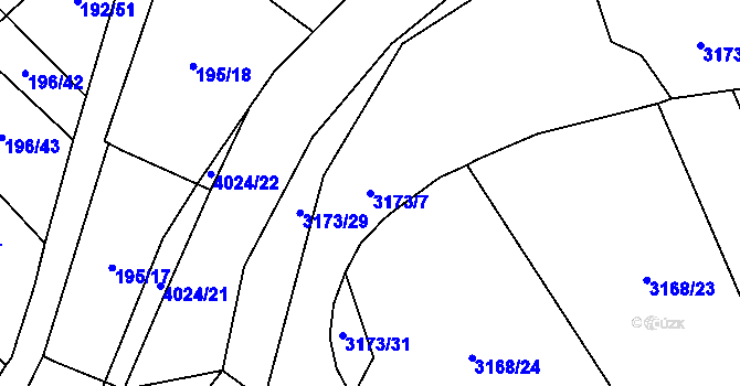Parcela st. 3173/7 v KÚ Kryry, Katastrální mapa