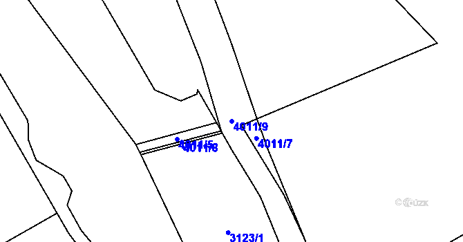 Parcela st. 4011/9 v KÚ Kryry, Katastrální mapa