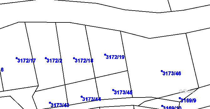Parcela st. 3172/19 v KÚ Kryry, Katastrální mapa