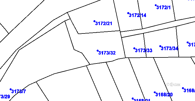 Parcela st. 3173/32 v KÚ Kryry, Katastrální mapa