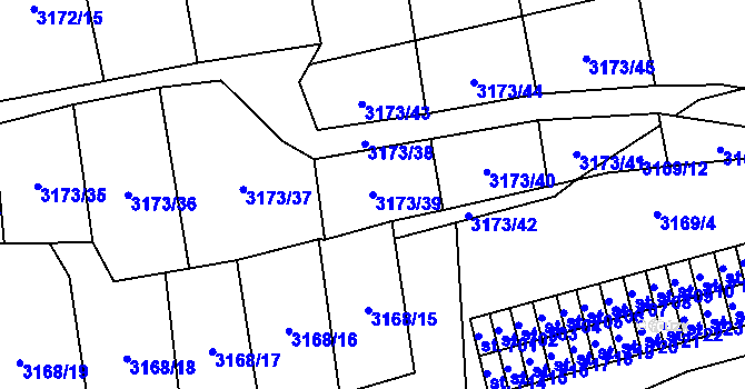 Parcela st. 3173/39 v KÚ Kryry, Katastrální mapa