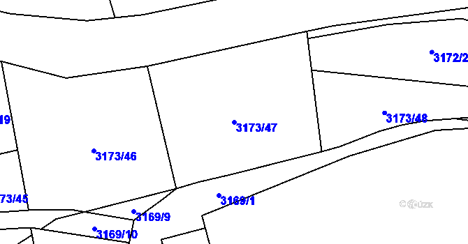 Parcela st. 3173/47 v KÚ Kryry, Katastrální mapa