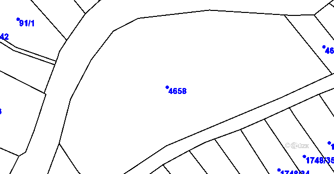 Parcela st. 4658 v KÚ Kryry, Katastrální mapa