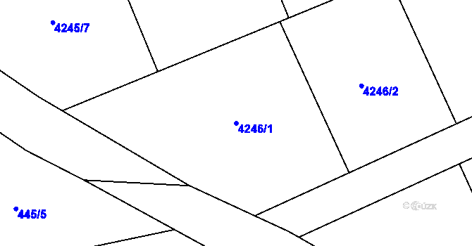 Parcela st. 4246/1 v KÚ Kryry, Katastrální mapa