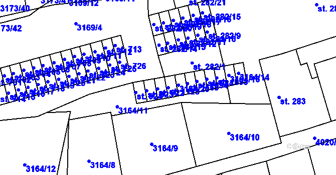 Parcela st. 1123 v KÚ Kryry, Katastrální mapa