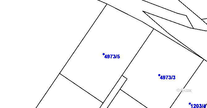 Parcela st. 4973/5 v KÚ Kryry, Katastrální mapa