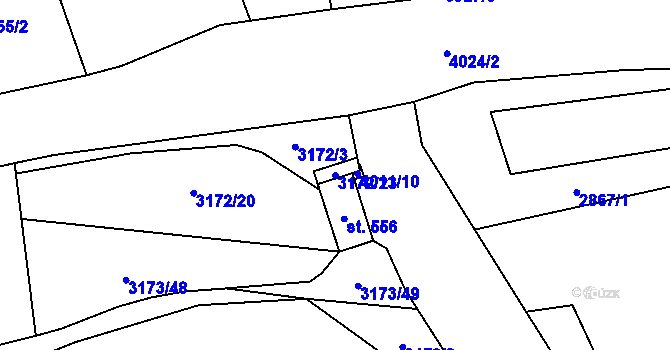 Parcela st. 3172/23 v KÚ Kryry, Katastrální mapa