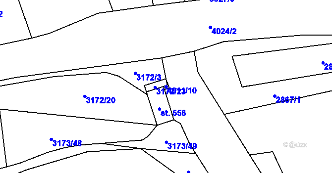 Parcela st. 4011/10 v KÚ Kryry, Katastrální mapa