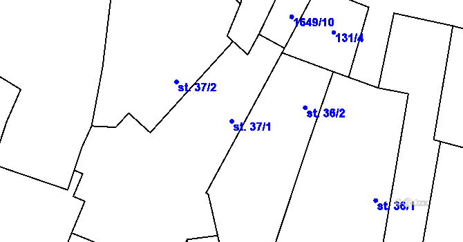 Parcela st. 37/1 v KÚ Křeč, Katastrální mapa