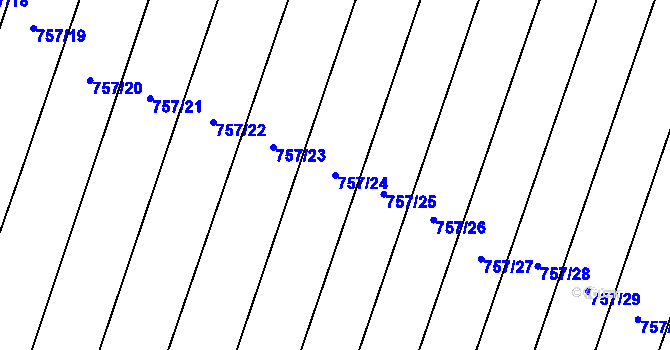 Parcela st. 757/24 v KÚ Křeč, Katastrální mapa