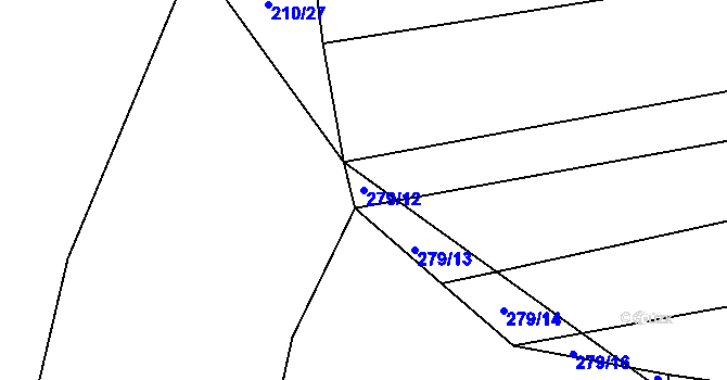 Parcela st. 279/12 v KÚ Křeč, Katastrální mapa