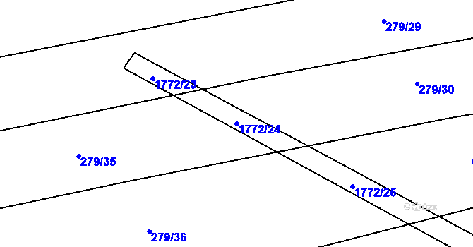 Parcela st. 1772/24 v KÚ Křeč, Katastrální mapa