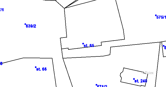 Parcela st. 65 v KÚ Křečhoř, Katastrální mapa