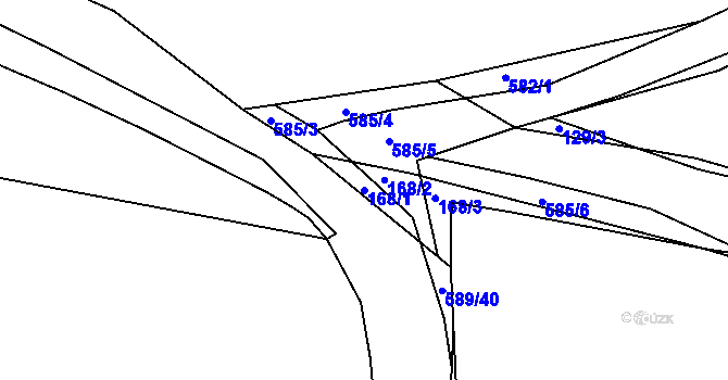 Parcela st. 168/1 v KÚ Křečhoř, Katastrální mapa