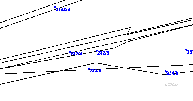 Parcela st. 232/5 v KÚ Křečhoř, Katastrální mapa