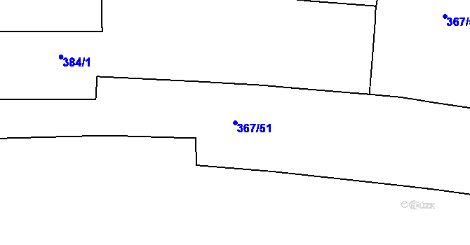 Parcela st. 367/51 v KÚ Křečhoř, Katastrální mapa