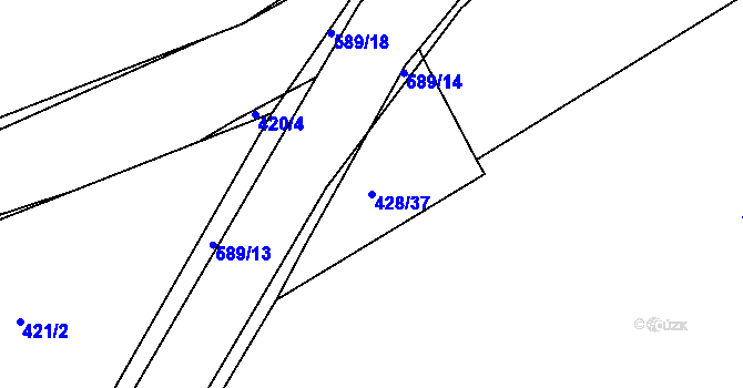 Parcela st. 428/37 v KÚ Křečhoř, Katastrální mapa