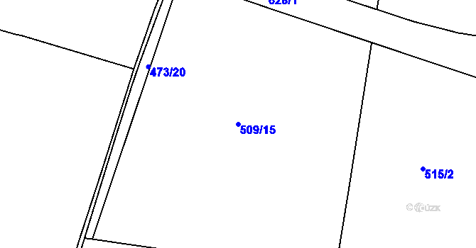 Parcela st. 509/15 v KÚ Křečhoř, Katastrální mapa