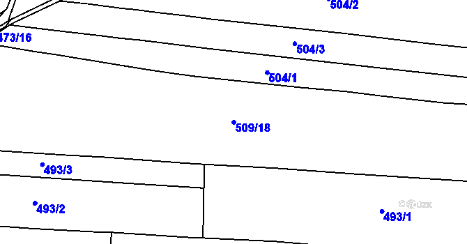 Parcela st. 509/18 v KÚ Křečhoř, Katastrální mapa