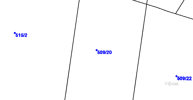 Parcela st. 509/20 v KÚ Křečhoř, Katastrální mapa