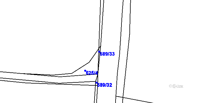 Parcela st. 589/33 v KÚ Křečhoř, Katastrální mapa
