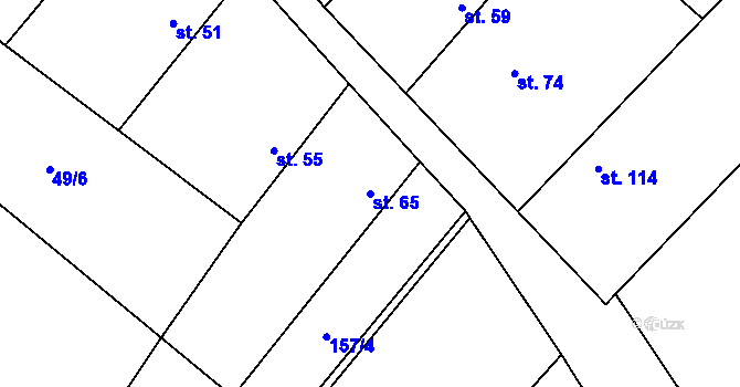 Parcela st. 65 v KÚ Křečkov, Katastrální mapa