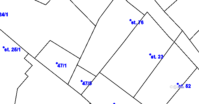 Parcela st. 47/3 v KÚ Křečkov, Katastrální mapa