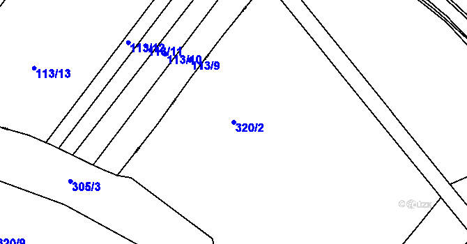 Parcela st. 320/2 v KÚ Křečkov, Katastrální mapa