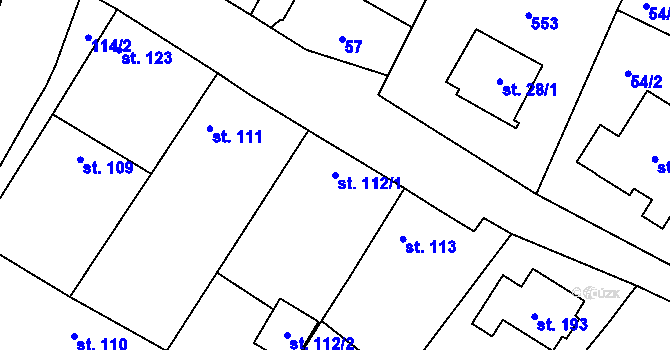 Parcela st. 112/1 v KÚ Křečkov, Katastrální mapa