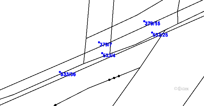 Parcela st. 533/4 v KÚ Křečkov, Katastrální mapa