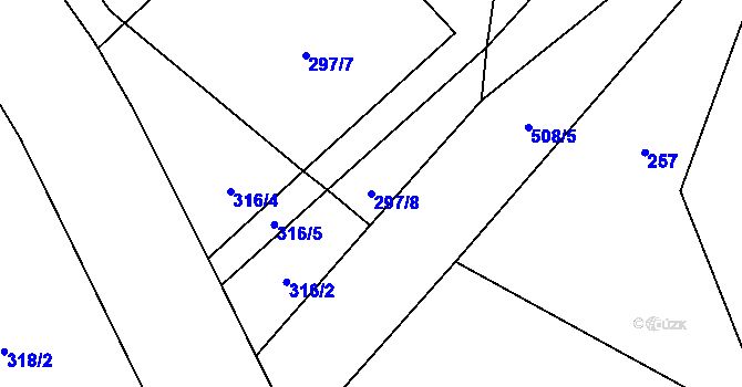 Parcela st. 297/8 v KÚ Křečkov, Katastrální mapa