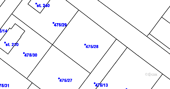 Parcela st. 475/28 v KÚ Křečkov, Katastrální mapa