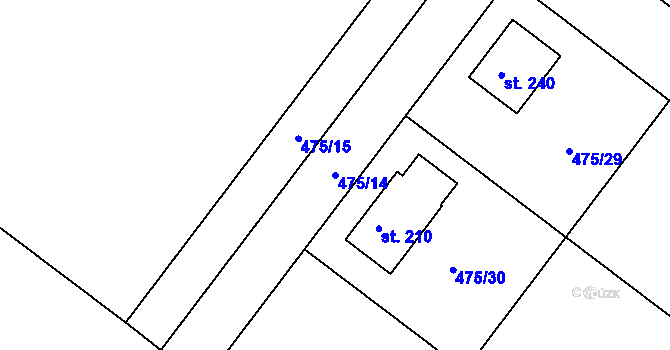 Parcela st. 475/14 v KÚ Křečkov, Katastrální mapa