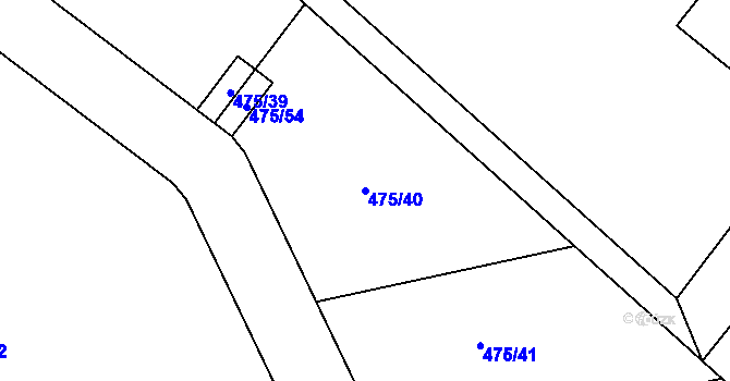 Parcela st. 475/40 v KÚ Křečkov, Katastrální mapa