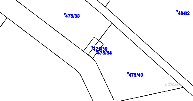Parcela st. 475/54 v KÚ Křečkov, Katastrální mapa