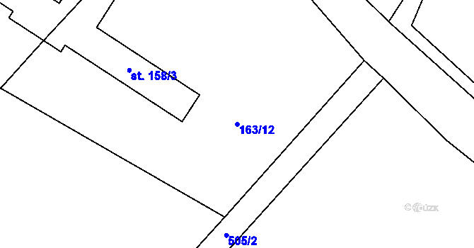 Parcela st. 163/12 v KÚ Křečkov, Katastrální mapa