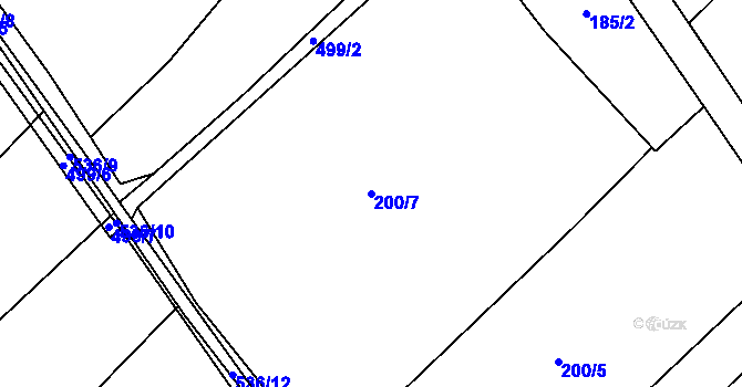 Parcela st. 200/7 v KÚ Křečkov, Katastrální mapa