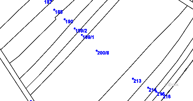 Parcela st. 200/8 v KÚ Křečkov, Katastrální mapa