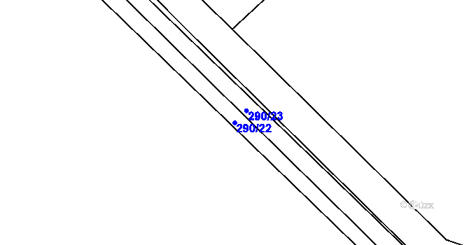 Parcela st. 290/22 v KÚ Křečkov, Katastrální mapa