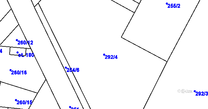 Parcela st. 292/4 v KÚ Křečkov, Katastrální mapa